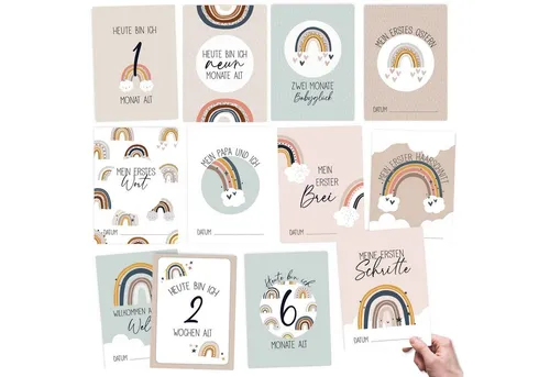 PAPIERDRACHEN Geschenkkarte 32 Meilensteinkarten für Babys und Kleinkinder