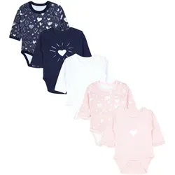 TupTam Langarmbody TupTam Mädchen Baby Body Langarm Unifarben 5er Pack blau|bunt 104
