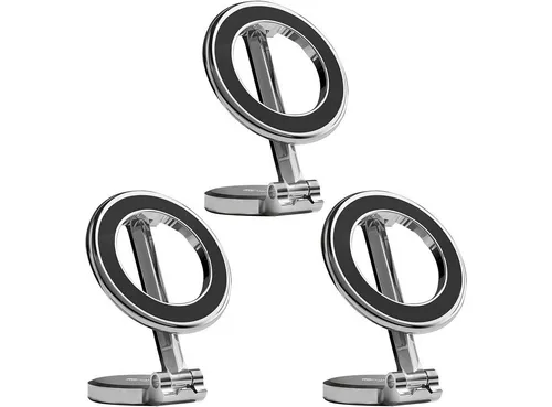 3er-Set MagSafe KFZ-Handyhalterung – 360° drehbar, chrom-schwarz