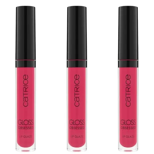 Catrice Gloss Obsessed Lip Glaze, Lipgloss, Nr. 030, Pink, glänzend, strahlend frisch, vegan, ohne Alkohol, ohne Konservierungsstoffe, ohne Parabene, 3er Pack (3x2.5ml)