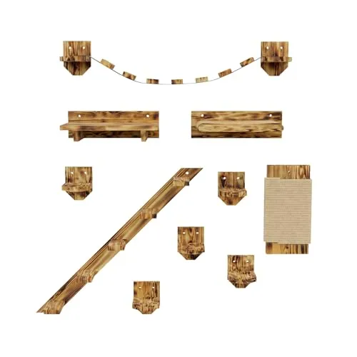 QLS Katzen-Kletterwand Geflammt & Lackiert von QLS