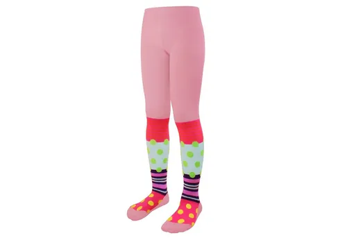 L&K-II Strumpfhose 2763 blickdicht Strumpfhosen Mädchen mit Punkte und Streifen