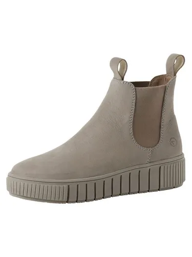 Tamaris Damen Stiefel Leder grau 37 - Wanderschuhe mit COMFORT-Lining für ganztägigen Tragekomfort. Elastische Einsätze und herausnehmbares Fußbett bieten optimale Anpassung und Stabilität.