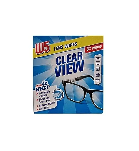 W5 Reinigungstücher vielseitige Reinigungstücher für Gläser, Kameras, Fernglas und mehr! Geeignet für Autospiegel, Helmschirme, Fernseher, Mobiltelefone (52-Pack)