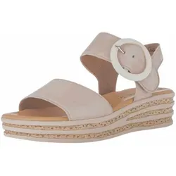 Keilsandalette GABOR - modische Damen Sandale in Rosa - Wanderschuhe aus Ziegenveloursleder mit trendiger Zierschnalle und Gabor BEST FITTING für optimalen Tragekomfort. Ideal für stilvolle Sommertage!