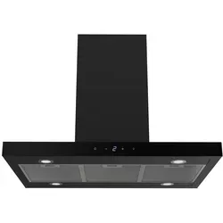 Respekta Dunstabzugshaube Inselhaube 90 cm Schwarz matt - Hochwertige Inselhaube mit Touch Control, energieeffizient (A+) und 4 x LED Licht für optimale Beleuchtung in Ihrer Küche.