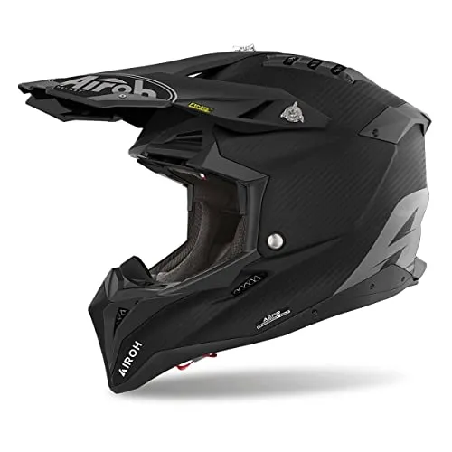 Airoh Motocrosshelm Aviator 3 Carbon grau L (59/60) - Motorradhelm aus hochwertigem Carbon, hypoallergen und waschbar, ideal für Enduro-Fahrer, ECE 22-06 zertifiziert für maximale Sicherheit.