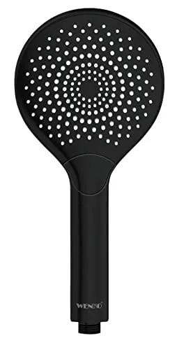 WENKO Duschkopf Watersaving Schwarz matt - Handbrausen mit Wasserspareinsatz für nachhaltigen Duschkomfort. Sparen Sie 40% Wasser bei vollem Durchfluss und genießen Sie verschiedene Strahlarten.