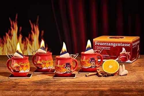 Feuerzangentasse 4er-Set, Rot/Rühmann - für Feuerzangenbowle
