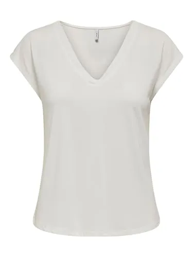 ONLY Female Top ONLFREE Top – Stylisches Kurzarm-Shirt - Modisches Shirt mit normalem Schnitt, ideal für jeden Anlass. Hergestellt aus 70% TENCEL Modal und 30% Polyester für ein angenehmes Tragegefühl. Perfekt für die warme Jahreszeit.