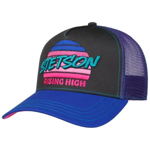 Stetson Trucker Cap - Sportliche Truckercap mit sechsteiligem Frontdesign und vorgebogenem Schirm. Der Snapback-Verschluss sorgt für perfekten Sitz, während atmungsaktive Baumwolle und Netzmaterial für angenehme Belüftung sorgen. Ideal für Freizeit und Alltag.