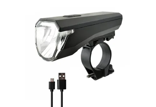 Produktbild nean Fahrrad-Frontlicht, Frontleuchte LED Scheinwerfer mit Akku und StVZO-Zulassung, 50 Lux, mit Halterung, abnehmbar