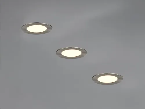 LED Decke Einbaustrahler 230V ohne Trafo, 3er Set dimmbar IP44 rund Ø 11cm