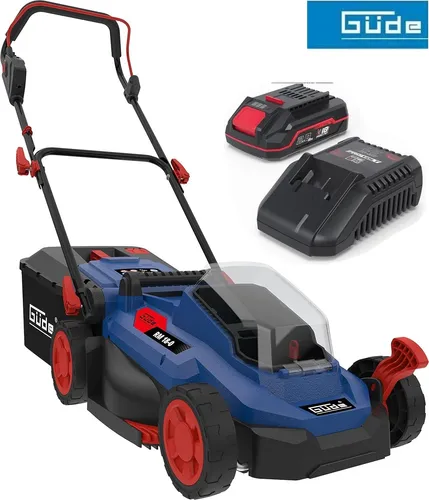 GÜDE City Rasenmäher RM 18/33 18V - Elektrorasenmäher mit 33 cm Schnittbreite, wartungsfreiem bürstenlosem Motor und 30 l Grasfangsack - ideal für kleine Gärten und effizientes Mähen.