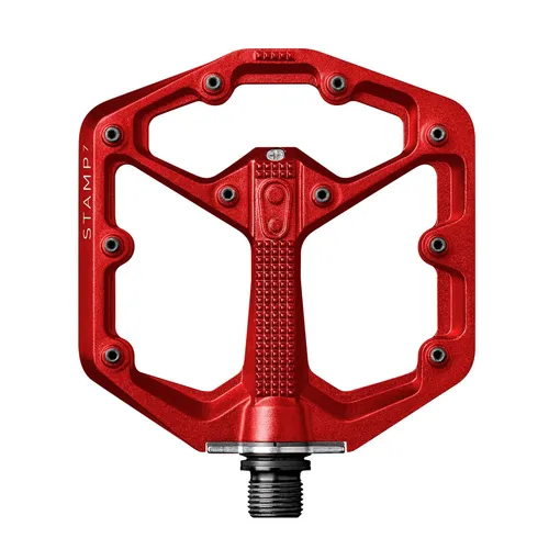 Crankbrothers Stamp 7 Plattformpedale Gr Small rot - All Mountain Flat Pedals in Rot, ideal für Downhill und Mountainbiking, bieten hervorragenden Grip und Stabilität für jede Fahrt.