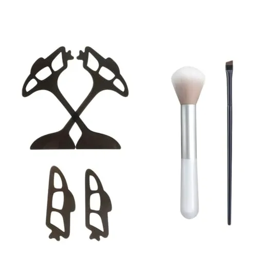 XFSRG 6 Stück Eyetour Lidschatten Tool Set Wiederverwendbare Lidschatten Schablone Eyeliner Schablone Makeup Applikator mit Bürste Quick Eyeshadow Stencils für Anfänger