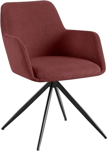 CLP Esszimmerstuhl Olema Cord, drehbar und modern - Esszimmerstuhl mit 180° Schwenkfunktion, hoher Sitzkomfort und bis 150 kg belastbar. Ideal für Küche, Wohnzimmer und mehr.