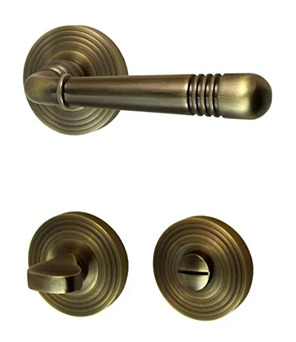 Türbeschlag 1702 Helena R WC Messing brüniert Türklinke