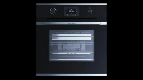 Küppersbusch Dampfbackofen Compact BD6340.0S DK1, Elektronik-Uhr, Schnellaufheizung, Aluminium-Drehknebel