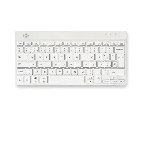 R-Go Tastatur RGOCOESWLWH Weiß Qwerty Spanisch - Tastatur für ergonomisches Tippen, fördert eine gesunde Handhaltung und reduziert das Risiko von Verspannungen.