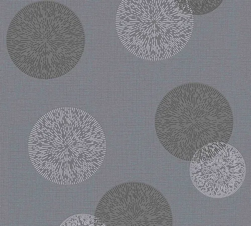 Tapete Vlies Kreise Grafisch Floral grau anthrazit 34771-3 (2,11€/1qm)