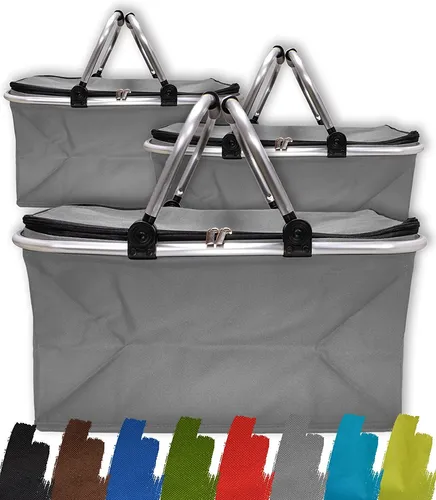 e-Best Einkaufskorb mit Tragegriffen (3x Grau)