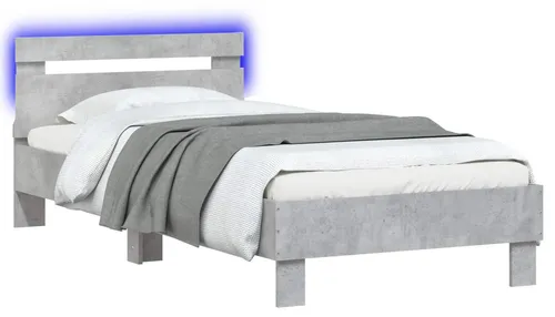vidaXL Bettgestell mit LED Betongrau 80 x 200 cm