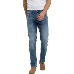 Cross Jeans Herren Slim Fit Jeans 'Damien' Blau W 33 L 36 - Hochwertige Slim Fit Jeans für Herren mit normaler Leibhöhe und Reißverschluss, ideal für stilvolle Looks in Freizeit und Beruf.