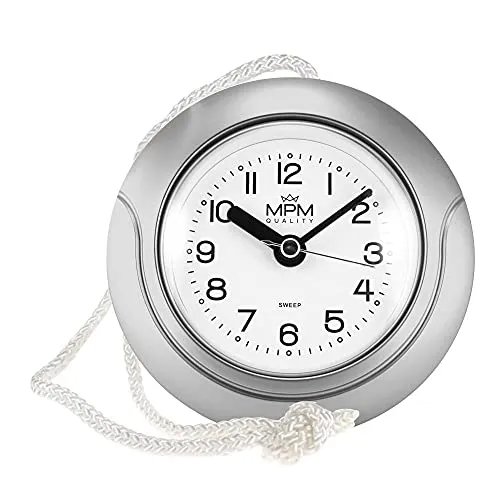 MPM Quality Design Badezimmer-Uhr aus Kunststoff in silber von MPM Quality