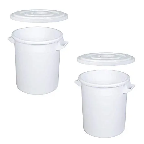 BRB 2x 50 Liter Futtertonne/Vorratstonne für Trockenfutter, mit Deckel, lebensmittelecht