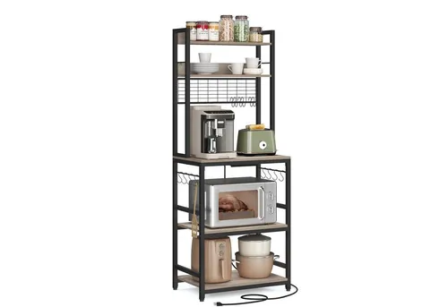 VASAGLE Standregal mit Steckdosen und 14 Haken von VASAGLE