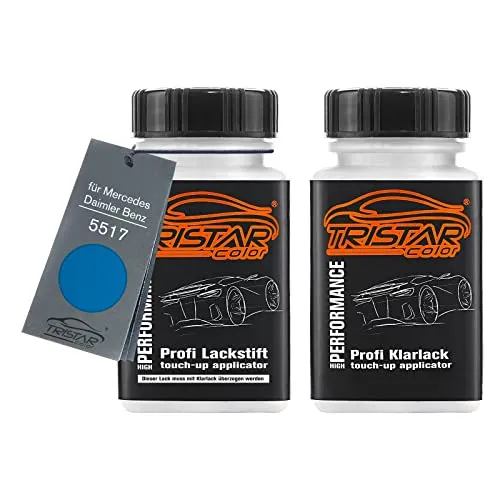 TRISTARcolor Autolack Lackstift Set für Mercedes/Daimler Benz 5517 Verkehrsblau/Traffic Blue Basislack Klarlack je 50ml
