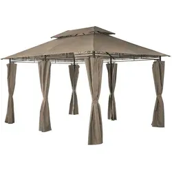 Mondeer Gartenpavillon 3x4m - Stabiler Metallrahmen & Wasserdicht - Pavillons & Partyzelte mit robustem Metallrahmen, doppeltem Dach für optimale Luftzirkulation und 6 seitlichen Vorhängen für Privatsphäre. Ideal für Gartenpartys!
