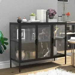 VCM Floka Standvitrine aus Stahl und Glas - Standvitrine mit langlebigem Stahlgestell und echtem Glas, ideal zur stilvollen Präsentation Ihrer Sammlerstücke. Maße: H. 80 x B. 100 x T. 35 cm.