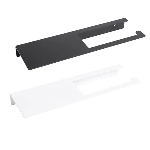 Natural Goods Berlin Toilettenpapierhalter KLEAN | Einfache Montage | Toilettenrollenhalter aus Metall in Schwarz mit Ablage für Smartphone und co. | Ideal für das Badezimmer