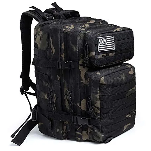 QT&QY 45L Militärischer taktischer Rucksack Bundeswehr Rucksäcke für Männer Molle Armee Angriff Tagesrucksack 3 Tage Bug Out Go Tasche Trekking Wanderrucksack