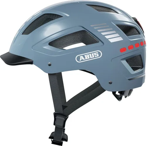 Abus Hyban 2.0 LED Helm - Signal Glacier 56-61 cm - Fahrradhelm mit integriertem LED-Licht für 360° Sichtbarkeit, optimalen Tragekomfort und hohe Sicherheit im Straßenverkehr – ideal für den Alltag.