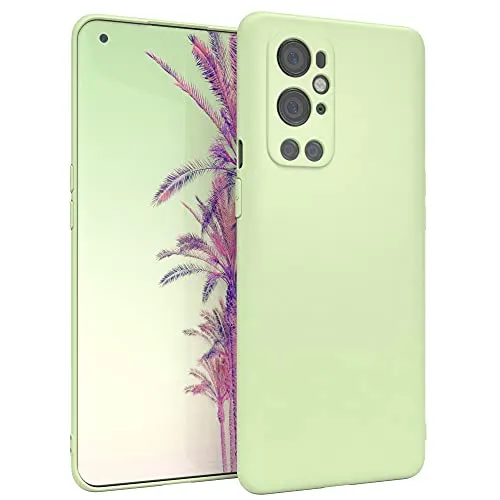 EAZY CASE Handyhülle Silikon mit Kameraschutz kompatibel mit One Plus 9 Pro in Pastell Grün, Ultra dünn, Slimcover, Silikonhülle, Hülle, Softcase, Backcover
