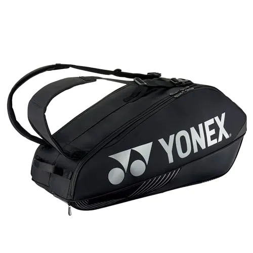 Yonex Racketbag Pro Racquet 2024 - Tennisschläger Schlägertasche für Wettkampfspieler, mit 2 Hauptfächern für bis zu 6 Rackets, separatem Schuhfach und verstellbaren Tragegurten für optimalen Komfort.