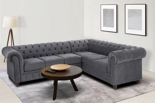 Home affaire Chesterfield-Sofa Chesterfield Ecksofa, auch in Leder L-Form, hochwertige Knopfheftung, langer Schenkel links oder rechts wählbar
