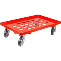 Transportroller für Euroboxen 60x40cm mit Gummirädern in rot von Proregal
