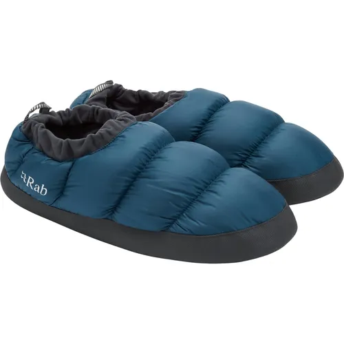 Rab Down Hut Slipper - Hüttenschuhe tempest blue 43/44,5 - Hüttenschuhe mit 700-cuin-Daunenfüllung für optimalen Komfort und Wärme nach einem Tag in den Bergen. Ideal für Berghütten, Camping und gemütliche Abende.