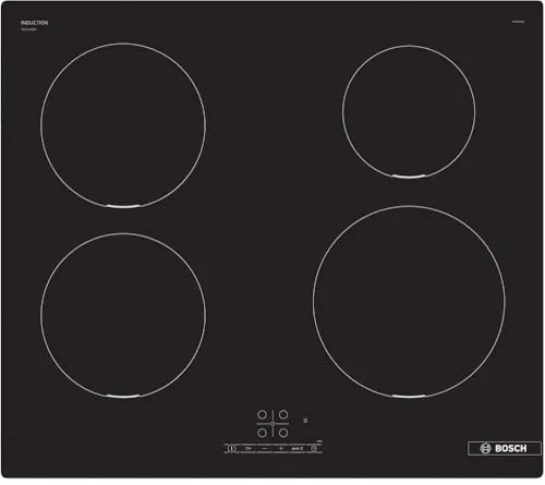 Bosch PIE611BB5E Induktionskochfeld 60 cm - Induktionskochfeld mit 4 Kochzonen, PowerBoost für 50 % schnellere Kochzeiten und TouchSelect-Bedienung. Ideal für sicheres und energiesparendes Kochen.