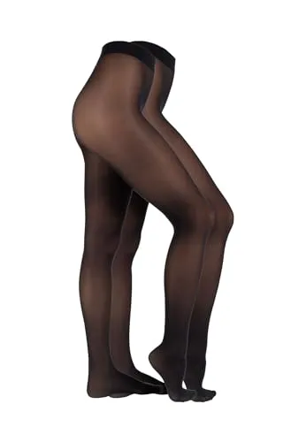 s.Oliver Damen Strumpfhose 2er Pack 44/46 black