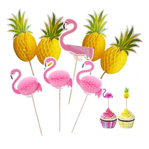 Cocktailspieße 3d Cupcake Topper Kuchen Deko Spiesse Party Deko Holz Spiesse Papier Cocktail Sticks Bar Drink Dekoration Spieße für Torten Dekoration Cupcakes Cocktails Obst Hochzeit Party 100