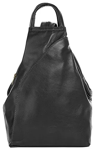 Cityrucksack PIKÉ aus echtem Leder - Eleganter Damen Rucksack aus hochwertigem Rindleder, Made in Italy. Mit 4 praktischen Reißverschlussfächern und einem flexiblen 2in1-Tragesystem ist er der ideale Begleiter für stilbewusste Frauen.