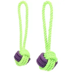 Flamingo Outdoor-Spielzeug Hundespielzeug Gropa Zerrseil & Knotenball grün/violett grün 8.5 cm x 8.5 cm x 28 cm
