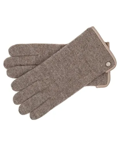 Roeckl Walkhandschuhe - Hochwertige Strickhandschuhe - Handschuhe aus Schurwolle, idealer Schutz vor Kälte mit klassischer Filzhaptik und eleganter Lederverzierung.