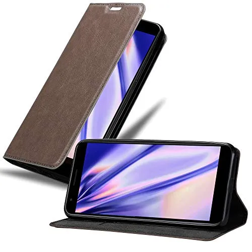 Cadorabo Hülle kompatibel mit Google Pixel 3A aus Premium Kunst Leder Flip Klappbare Stoßfeste Magnetische [Standfunktion] [Kartenfächern] Cover Hülle für Google Pixel 3A Tasche in Braun