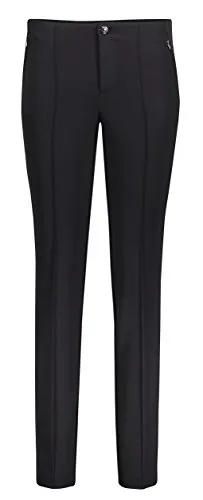 MAC Jeans Damen Anna Zip New Hose Schwarz, 34/28 - Damen-Jeanshosen mit Bistretch PA für optimalen Tragekomfort und perfekte Passform.